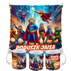 Zestaw Super Koty – Kubek i Poduszka z Kocim Motywem